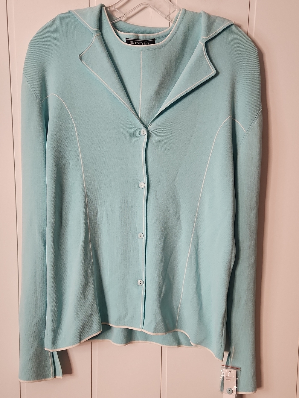 Sonia Rykiel Light Blue Button-Front Knit Cardigan & Tank 2-piece Set